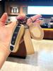 For Panamera Cayenne 92A Macan 95B 911 718 Taycan Boxster Cayman Beige Leather Car Keychain Case Shell Cover Accessories
