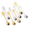 Elegant Table Decor for Parties 4Pcs Christmas Dessert Spoons, Stainless Steel Coffee Spoons with Gingerbread Man Star Stocking Snowman Handle, Unique