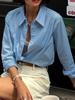 KaiKuo 2026 Spring/Summer Women’s Solid Color Button-Up Shirt - European and American Style