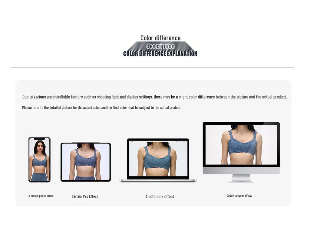 Denim Style Yoga Bra Nude Feel, Anti-Sagging, Shock Absorption, Side Boob Reduction, Running Sports Bra D26063