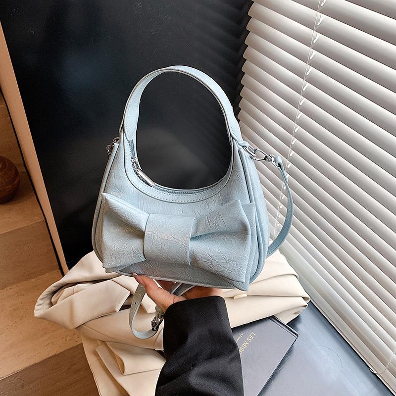 

Fashion versatile bow shoulder bag women s 2025 summer new high-end messenger dumpling bag синий