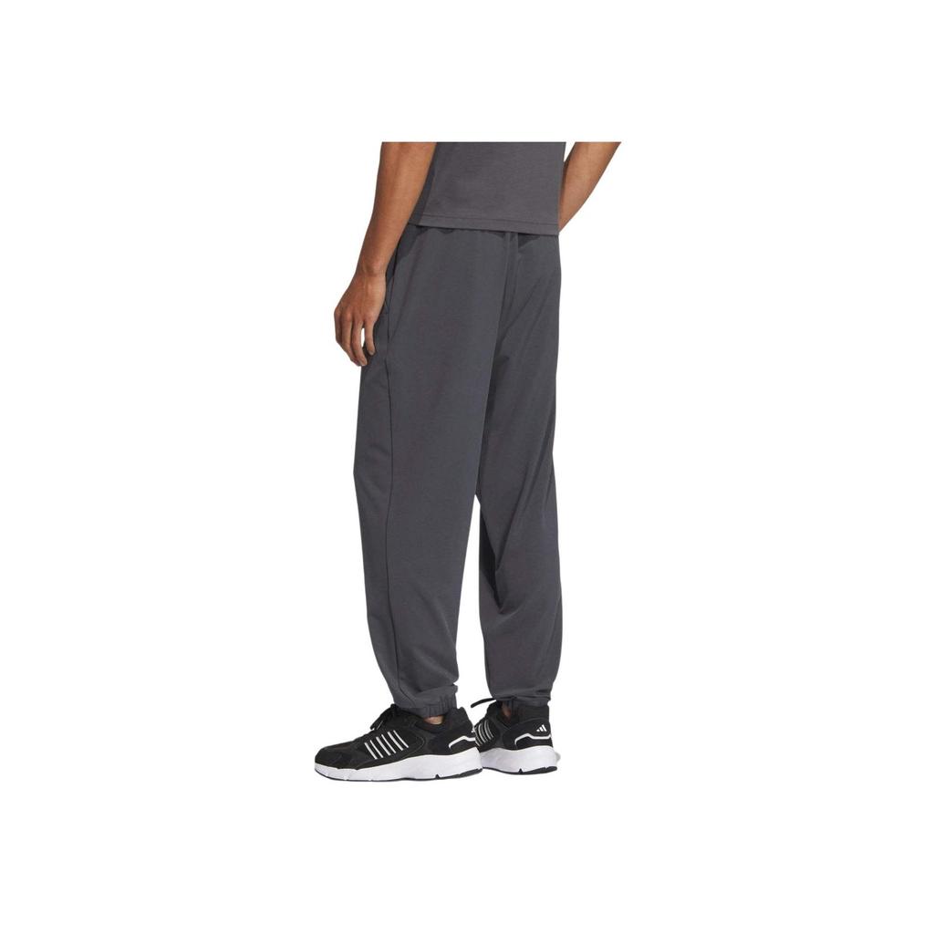 Adidas SS24 Cool Feel Solid Color Sports Jogger Pants Unisex Bottoms Dark-Gray Black JJ1302