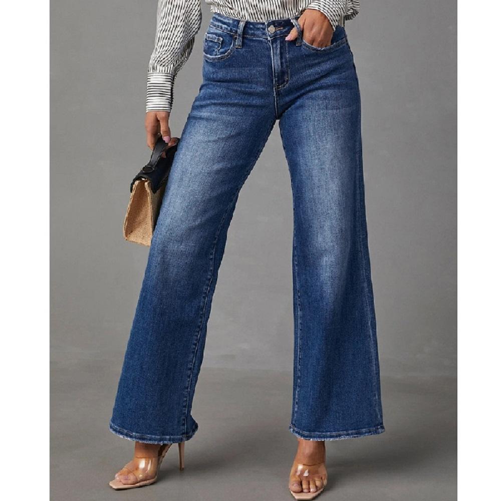 Women High Stretch Denim Jeans Ladies Casual Straight Pants Full Length Pantalones De Mujer