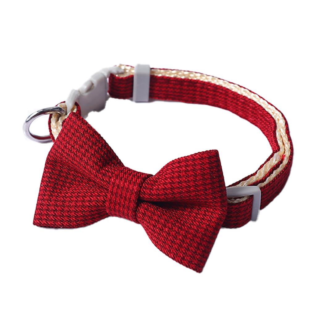 

Plaid Print Pet Neck Ring Adjustable Cats Necklace Necktie Checkered Bowtie Safety Buckle Cat Collars Pet Dressing Tool