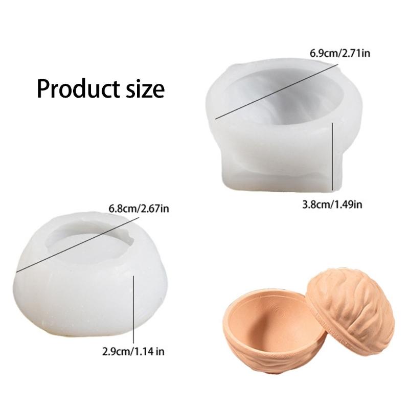 Nut Shape Silicone Candle Cup Molds With Lid For Making Candle Soap Storage Box Concrete Flowerpot And Resin Casting
