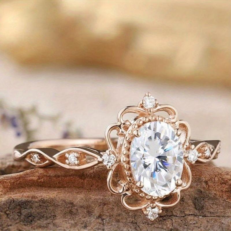 1Pc Rose Golden Flower Fashionable Multi-functional Suit, Containing Synthetic Zircon, Suitable for Daily Wear