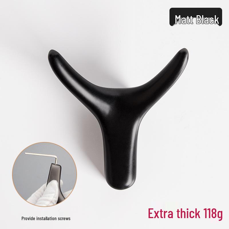 Nordic Creative Zinc Alloy Ox Horn Wall-Mounted Coat Hook for Bathroom, Kitchen, or Entryway.