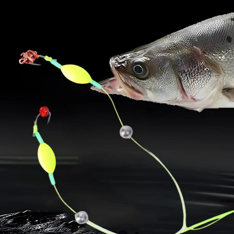 Ready-Made Carp Fishing Hair Rigs, Double Hook Suspension Anti-Bottom Design, High Carbon Steel Fishing Hooks Fishing Accessories