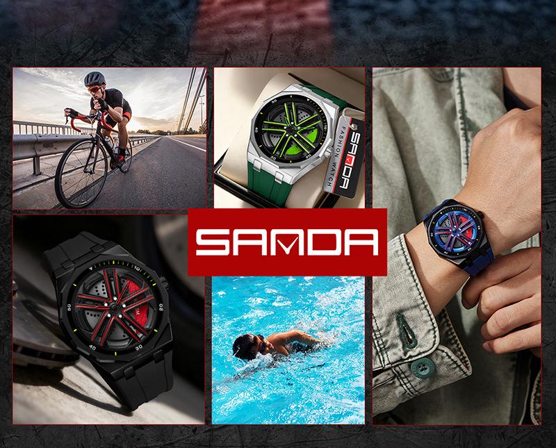 SANDA 1162 Men's Trendy Waterproof Rotating Wheel Quartz Watch