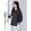Mokana Women's Loose Fit Striped Long-Sleeve Knit Top
