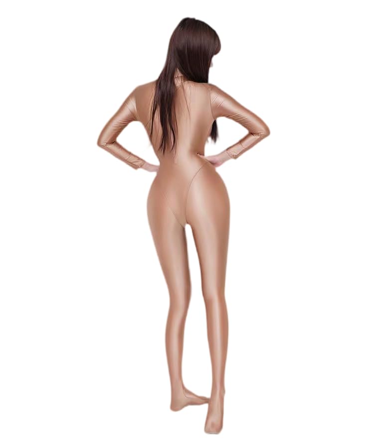 Shiny Full Body High Neck Long Sleeve Classic Smooth Cosplay Campaign Rhythmic Event Costume Quality [LEOHEX] Tights, Leotard, Bodysuit, Costume,