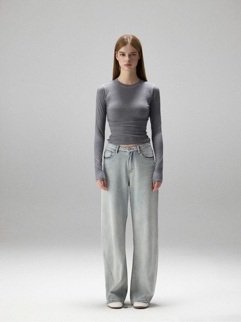 2025 Spring/Autumn Slim-fit Long-sleeve Elastic Base Layer T-shirt