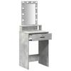 Makeup Table with Drawers Gray 50 x 41 x 140 cm Engineered Wood