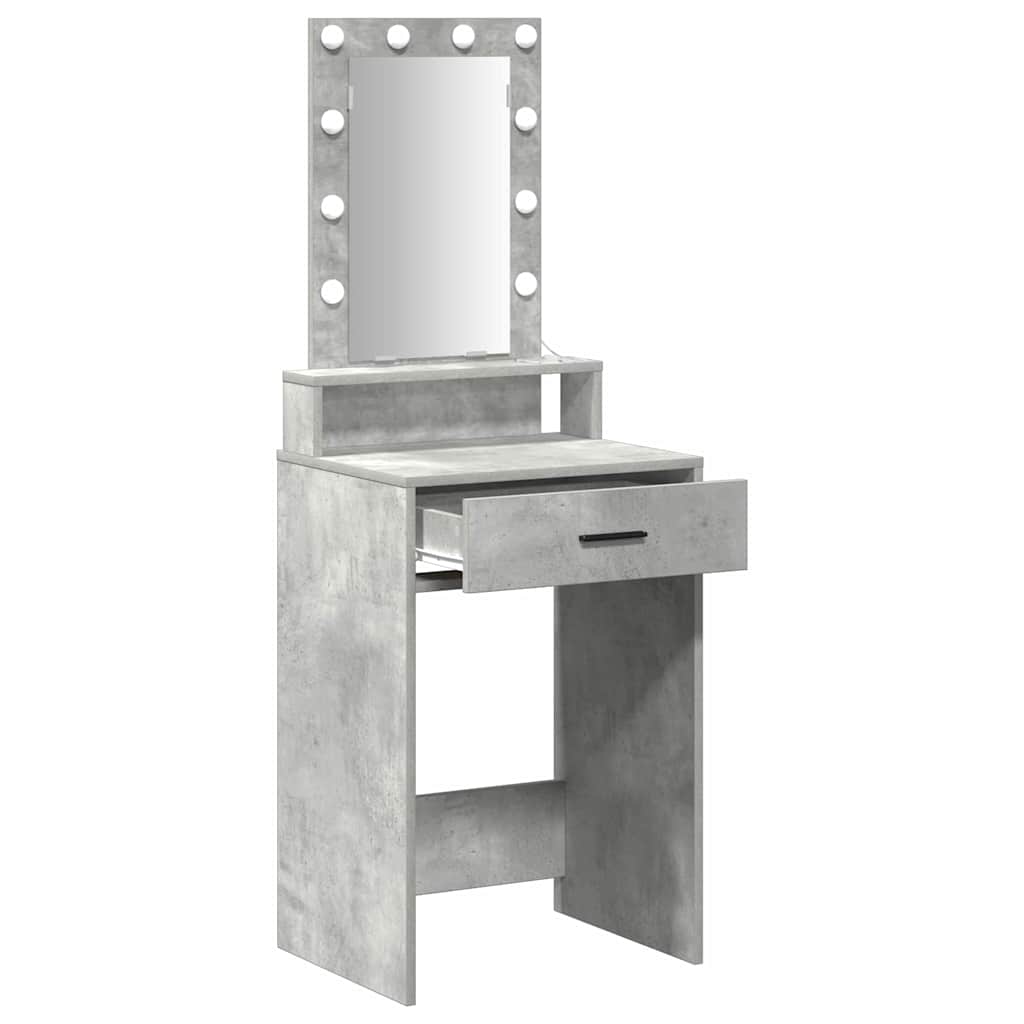 Makeup Table with Drawers Gray 50 x 41 x 140 cm Engineered Wood