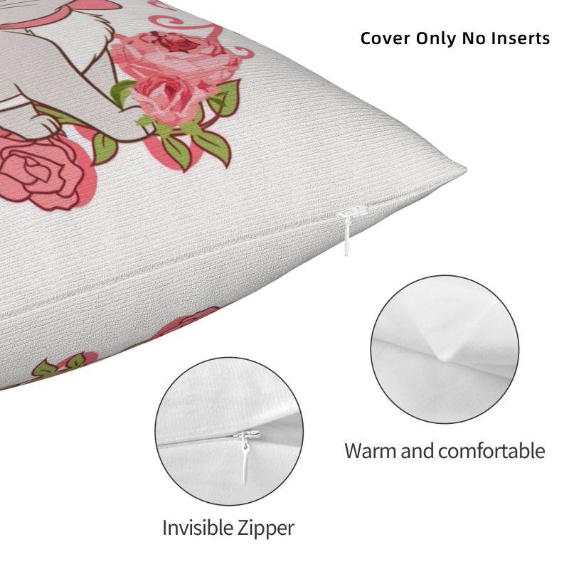 Custom Modern Marie Cat Rose Sofa Cushion Cover Soft Throw Pillow Case