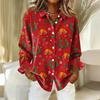 Dameskjorte med blomsterprintknapper, langermet avslappet vanlig skjorte bluser avslappet plussstørrelse basic topper