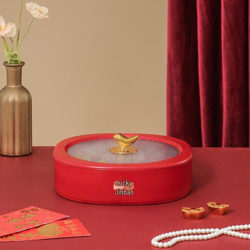 Festive Red Divided Candy and Snack Tray