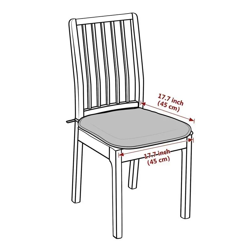 

1pc Solid Color Chair Pads Dust-proof Elastic Chair Cushions Cover Classic Chair Protector with Ties Quilting for Dining Room