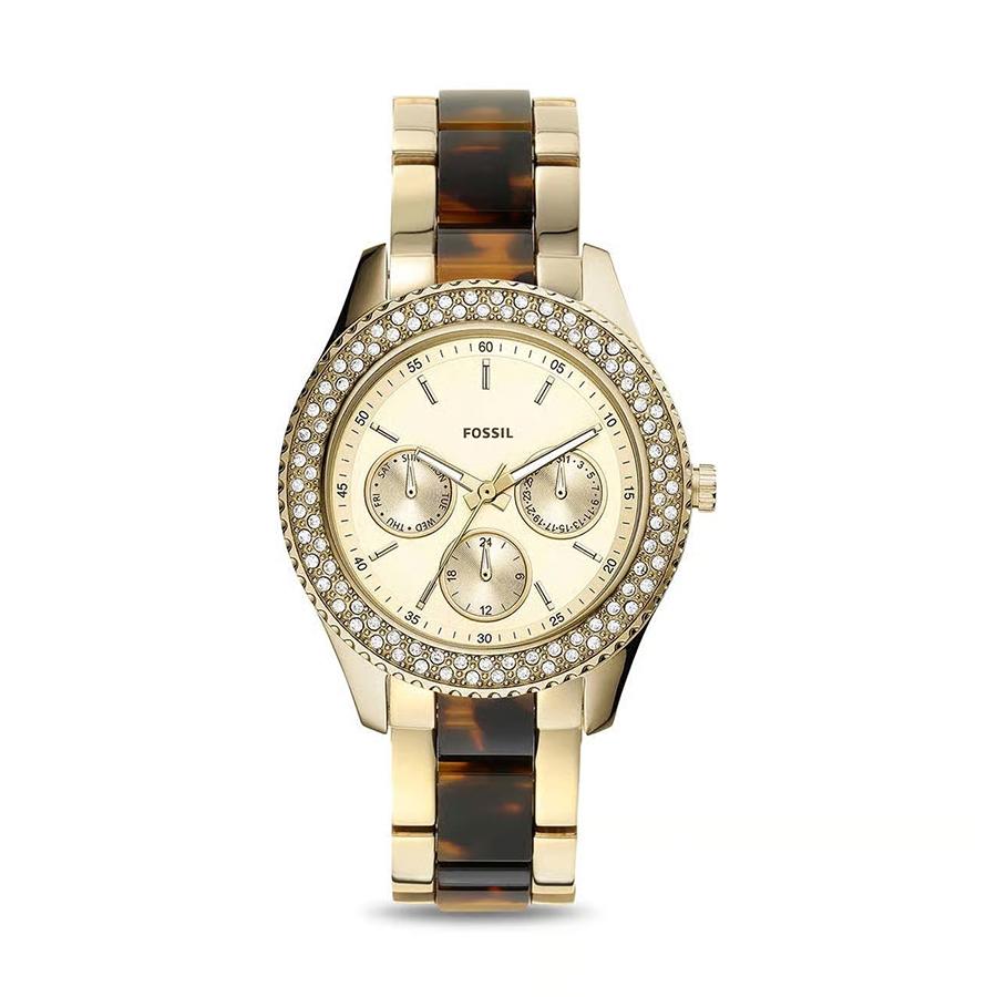 

Fossil Women s Three-Hand Quartz Watch - Stainless Steel Case & Scratch-Resistant Glass ES4756