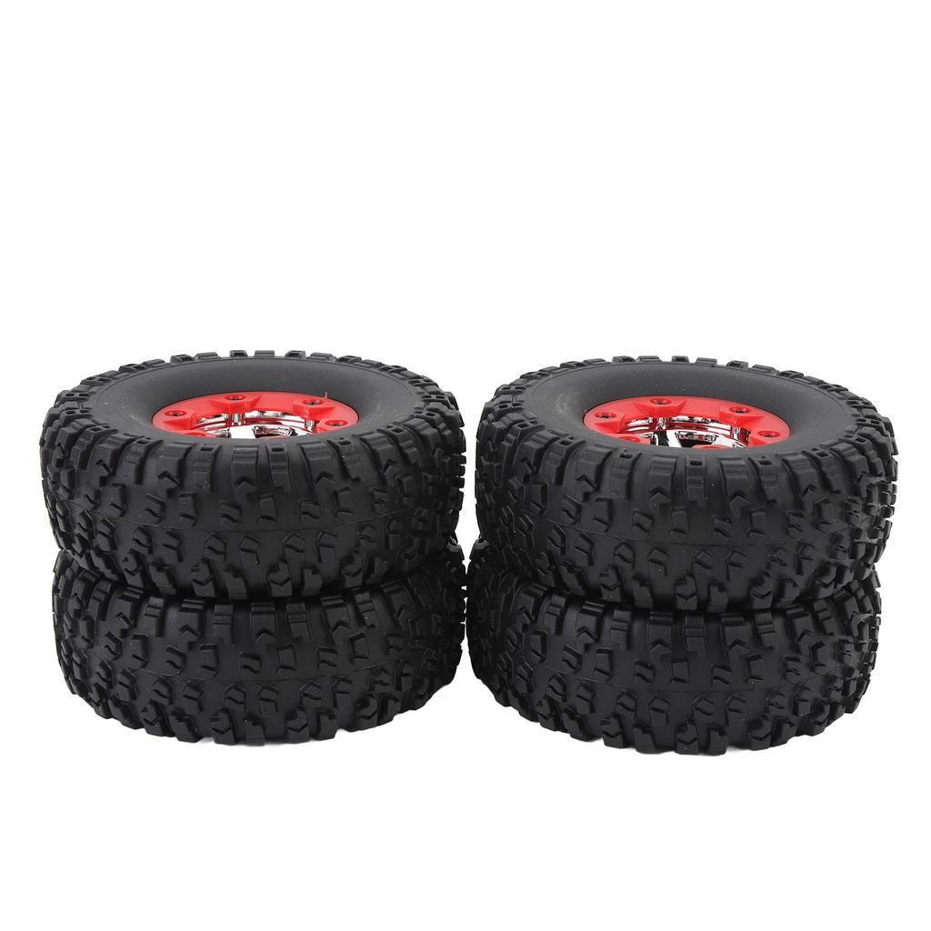 4 Pcs RC Car Wheel Set 2 Left 2 Right Plastic Rubber Lightweight Replacement Wheels for WLTOYS