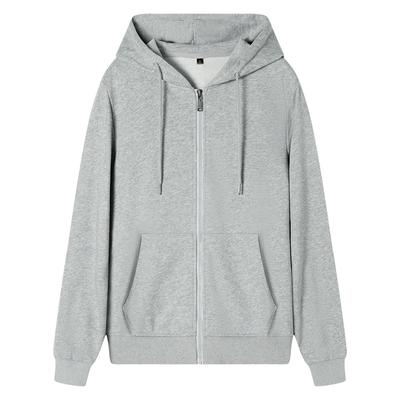 Pure Cotton Cardigan Zipper Sweatshirt for Men and Women Hooded Autumn and Winter Loose Couple Sports Casual Jacket Tops for Men