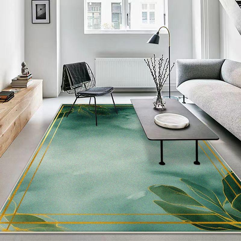 Golden Border Non-slip Home Decoration Luxury Living Room Rugs Big Size Soft Foldable Bedroom Carpet Easy Clean Sofa Table Mat