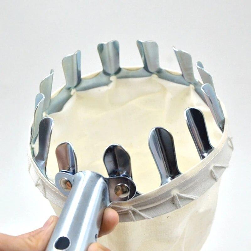 1ks nástroj na sběr ovoce, kovový nástroj na sběr třešní, hlavice na koš na sběr ovoce, nástavec na sklízeč ovoce, zahradní hardwarové nářadí