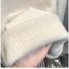 Women's Fashion Half High Collar Plush Sweater Autumn Winter Long Sleeve Thick Warm Pullovers Casual Solid Fleece Tops