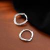 1 Pair Women Earrings No-Blocking Ear Buckle Stable Fit Twist Earrings Circle Design Mirror Polished Hoop