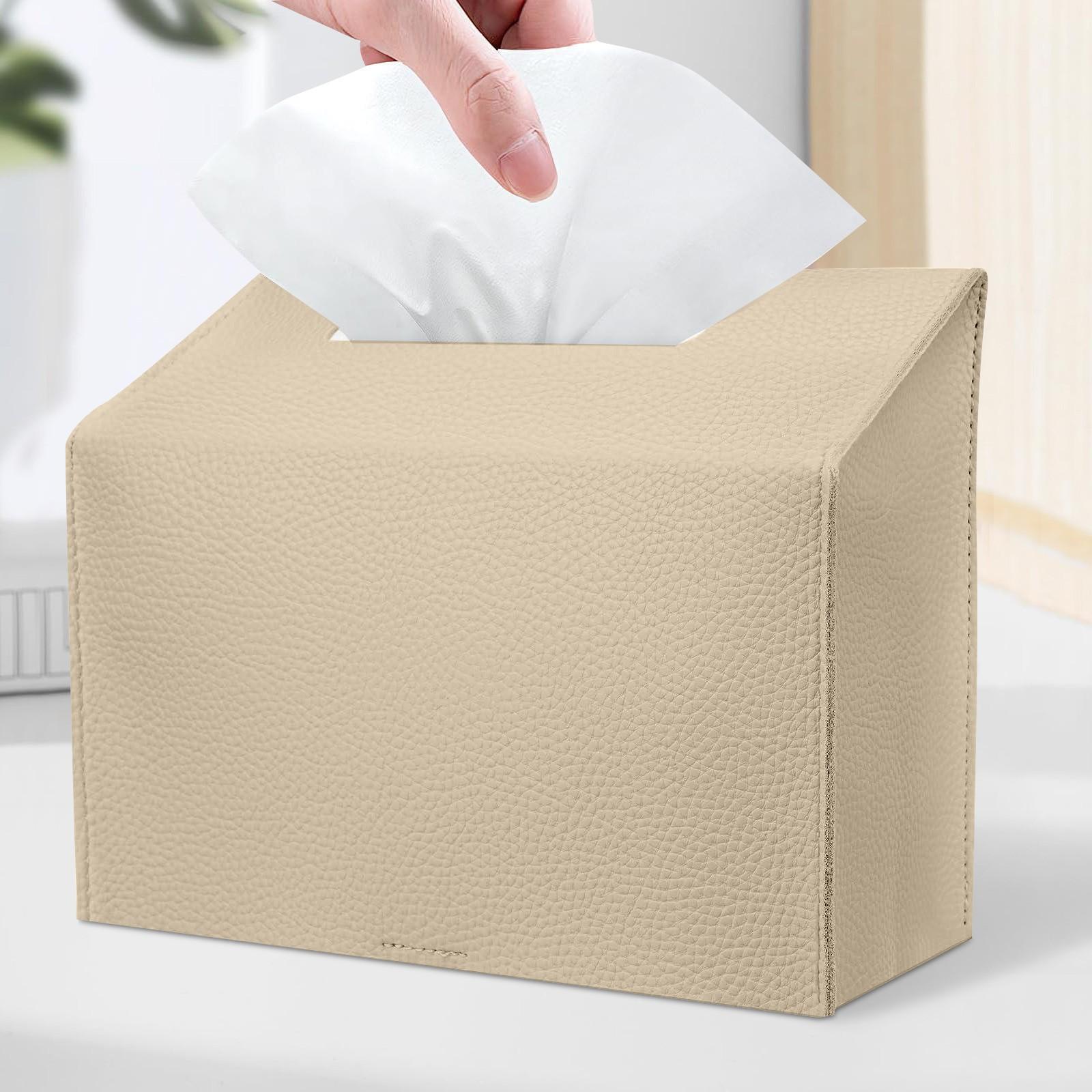 

Exquisite Pu Leather Square Tissue Box Table Car Accessories Home Room Decor Ornaments Decor Coffee Accessories One Size