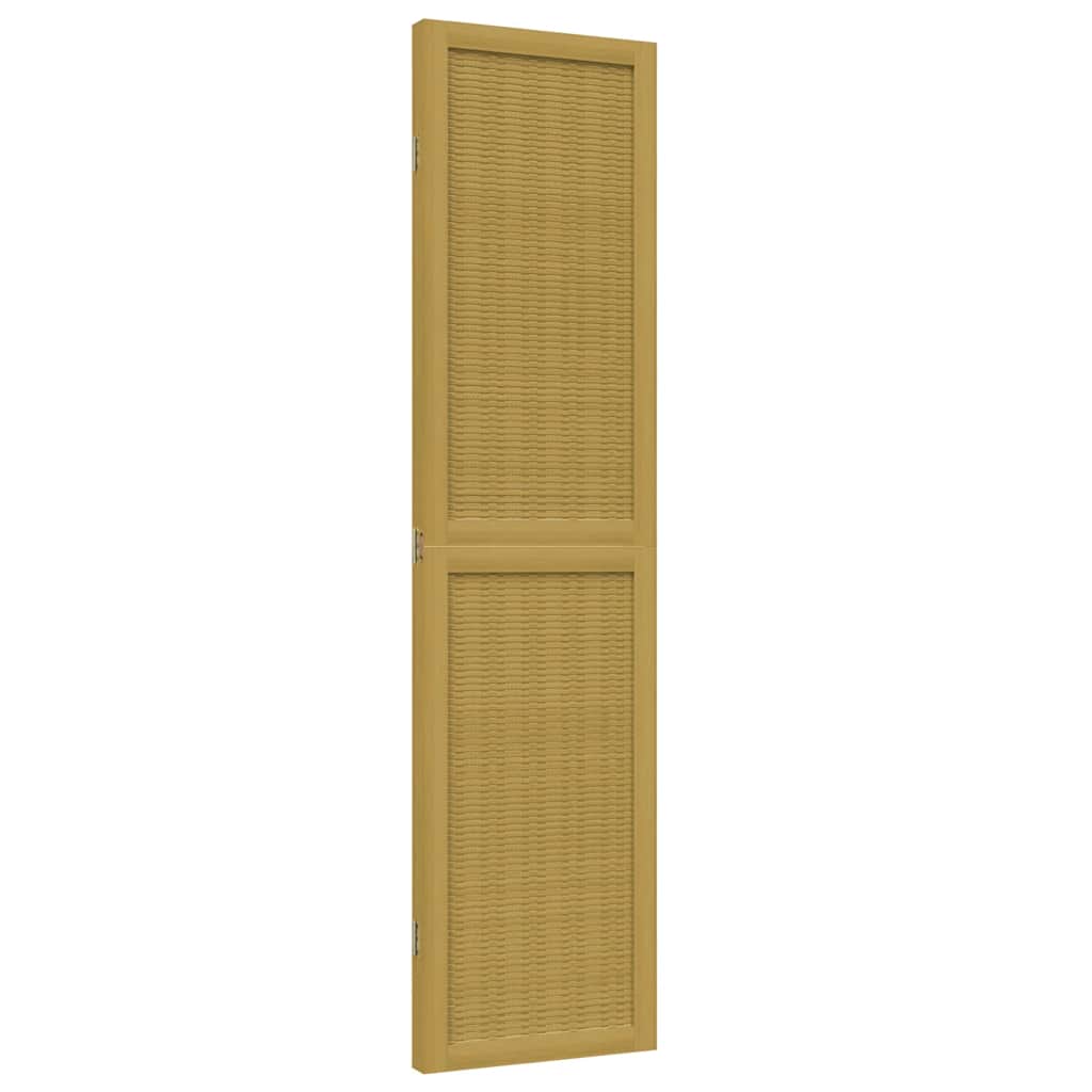 3 Panel Room Divider Brown Solid Paulownia Wood