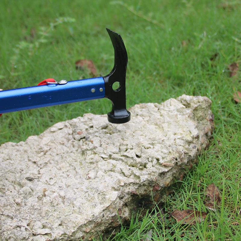 Multifunktionellt handtagshammare träbearbetningshammare spikhammare för campingtält spikavdragare aluminiumlegering