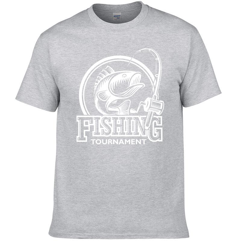 2024 Summer Fashion Fishing T-shirt Printed T Shirt Men 100% Cotton Short Sleeve Casual Streetwear Homme Tops Print Tees F06