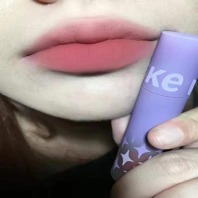 KEKEMOOD Taubenblutrot Mattes Samt-Lipgloss - Pfirsichherz, Nicht klebrig, Hochwertig für Studenten