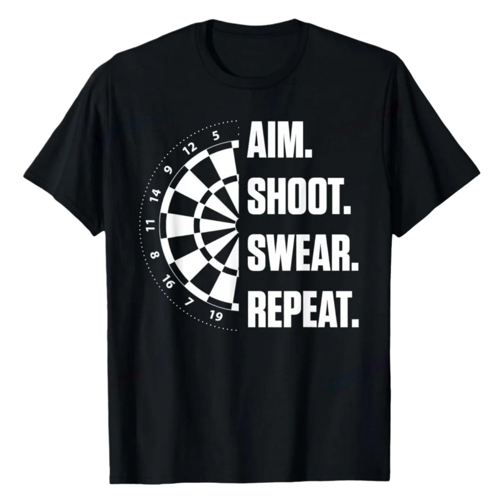 Vintage Darts Dartboard Bullseye Arrow Dart Lovers TShirt Preppy Style Cotton Male Tops Tees Fitness New Design T Shirts S