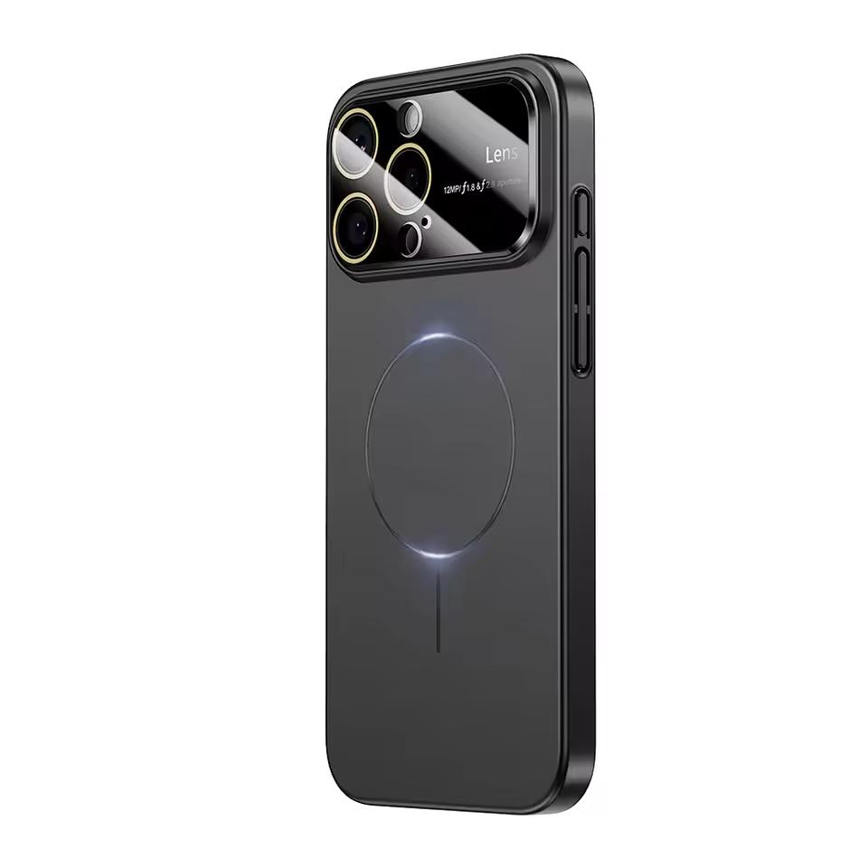Luxury Camera Large Window For Magsafe Phone Case for iPhone 17 Air 16 14 15 13 12 11 17 Pro Max Magnetic Shockproof Hard Cover