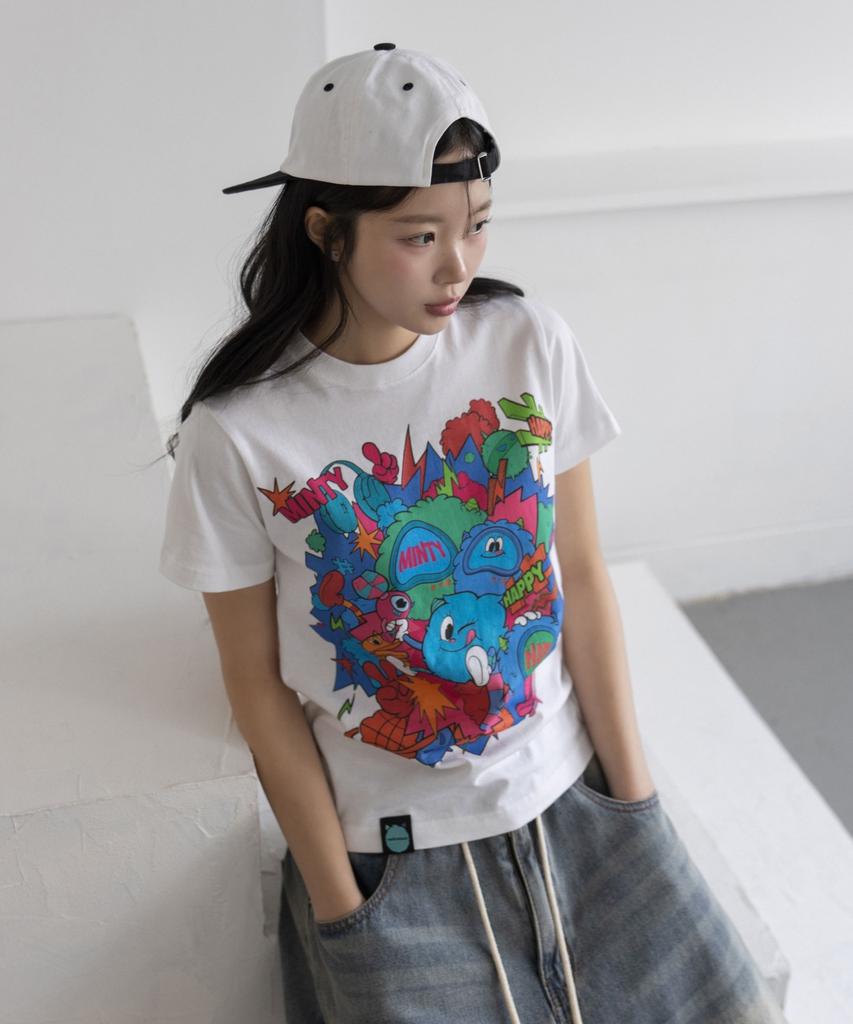 Ejeuaiwon Happy Minty Slim Fit Short Sleeve T-Shirt
