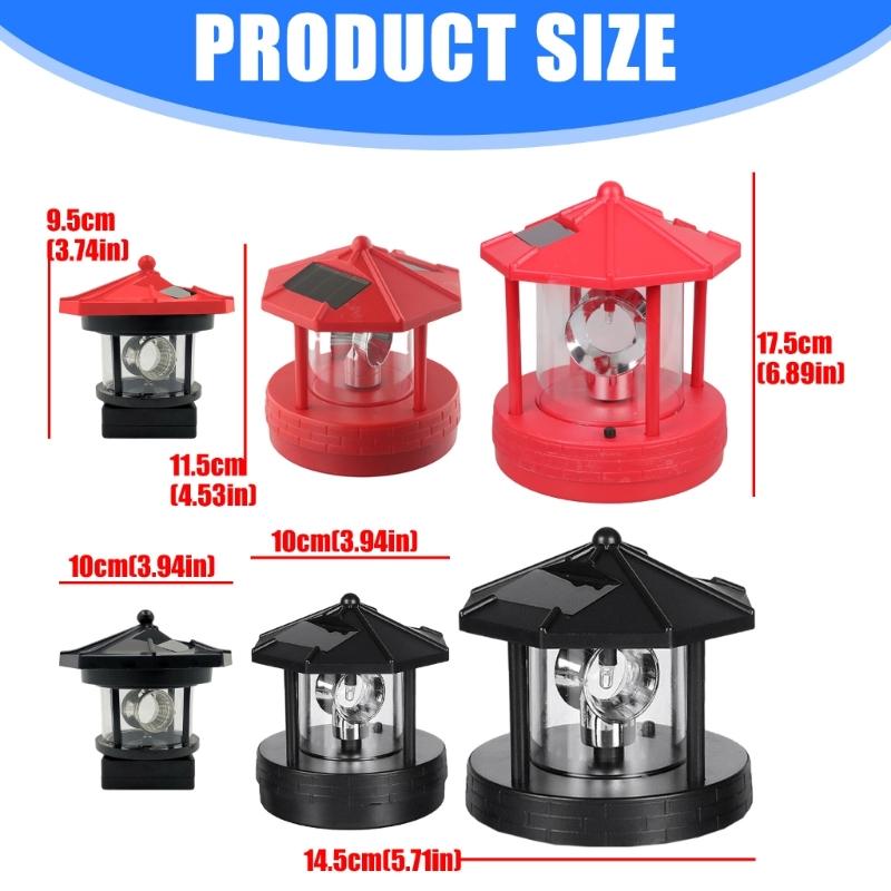 Automatic Solar Lighthouse Garden Light 360 Degree Rotating Lamp Plastic Outdoor Yard Decoration Easy Installation