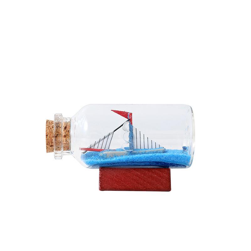 Sailboat Drift Bottle with Sea Sand: Creative Desktop Decoration and Gift