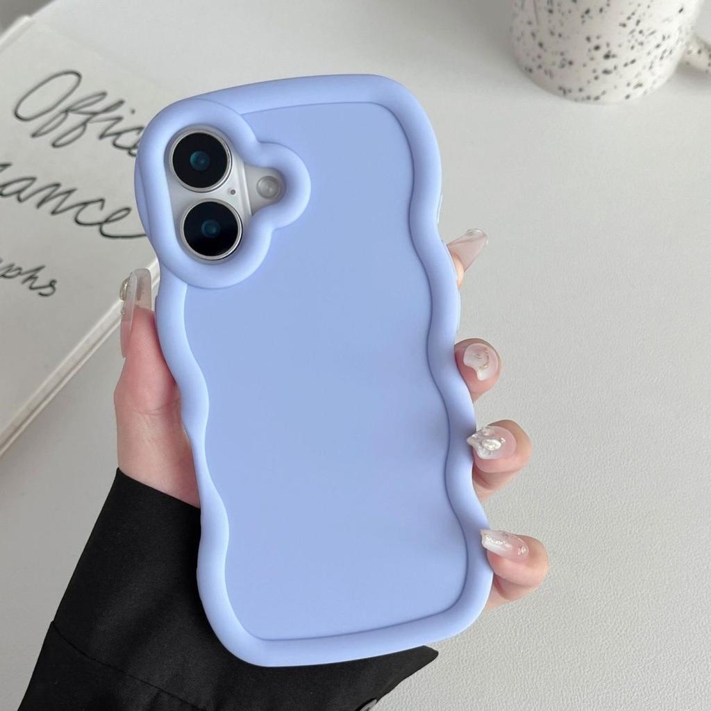Applicable To Apple 17promax Mobile Phone Case Wave Macaron iPhone16/15/14/12/11 Simple DIY