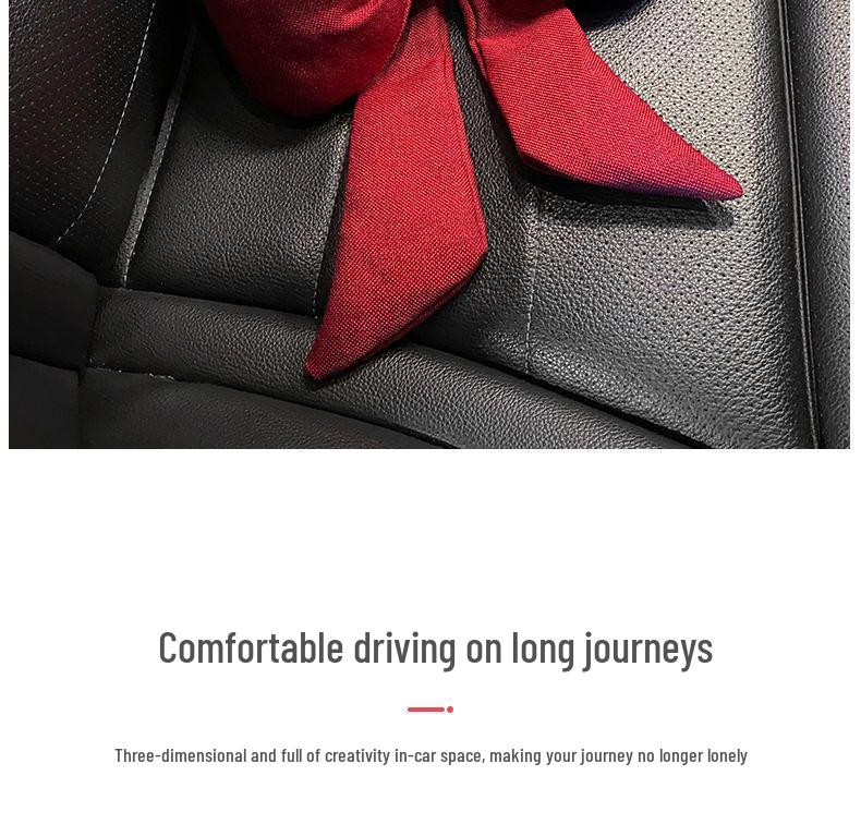 Car Headrest Bowknot Neck Support Pillow - Cervical Seat Cushion Pair