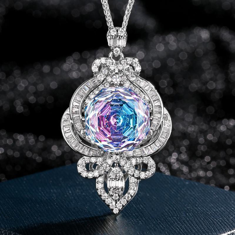 

Jewelry Copper Bottom Gold-Plated Simulation Dragon Fruit Color Light Luxury Pendant Main Stone 16Mm