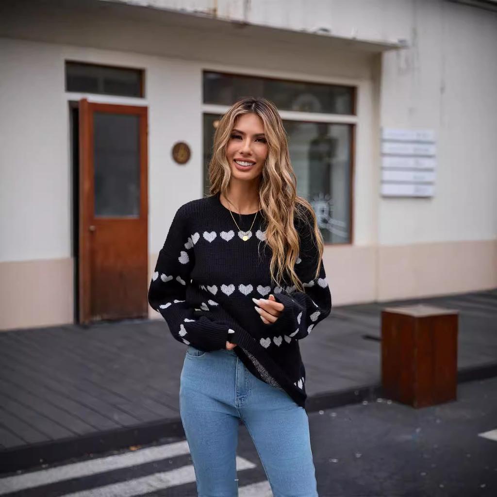 Damska jesienno-zimowa dzianina Love Fashion sweter pulower