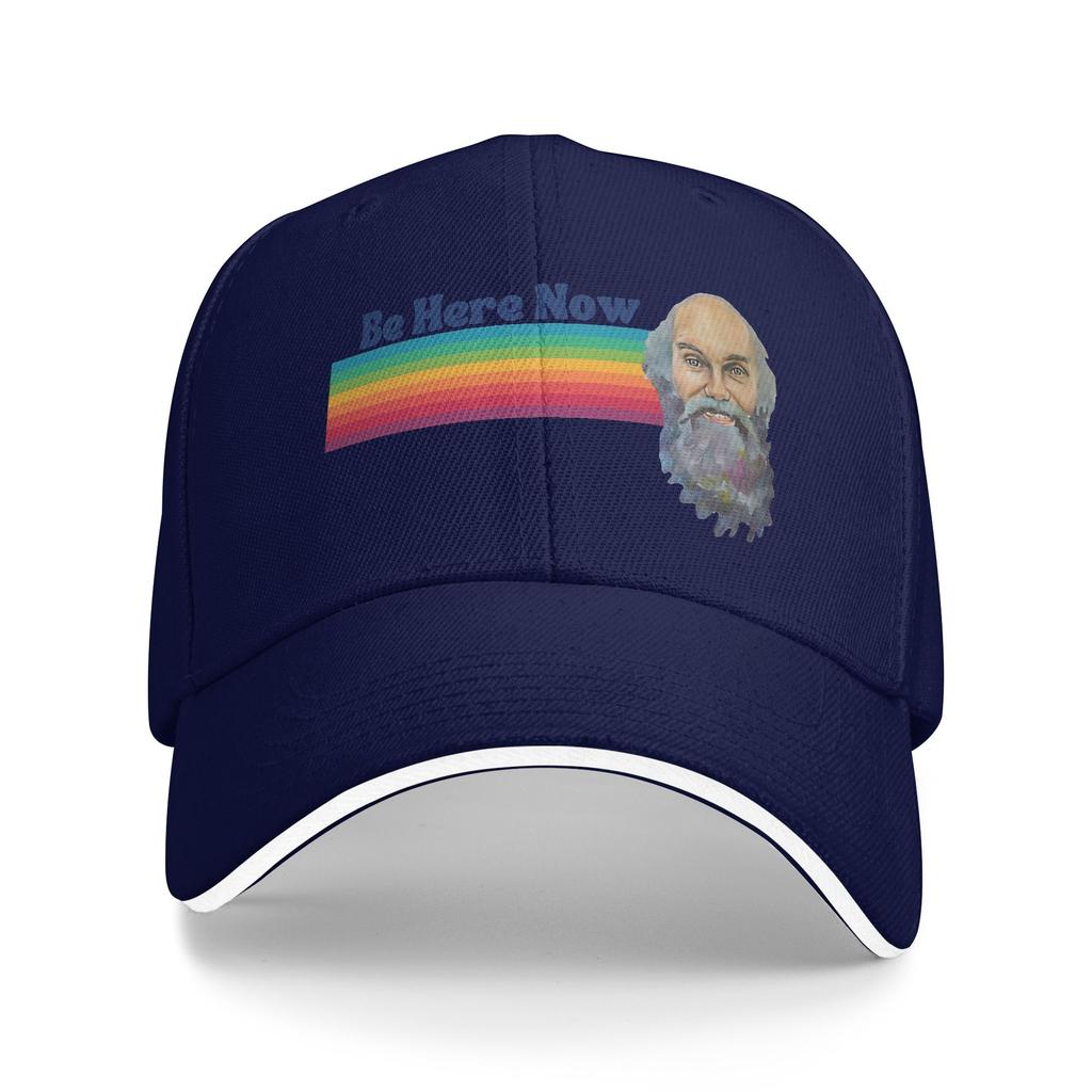 Ram Dass Be Here Now Rainbow Sun Baseball Cap Summer Men Adult  Design Trucker Hat Adjustable Fashion Outdoor Gym Baseball Caps