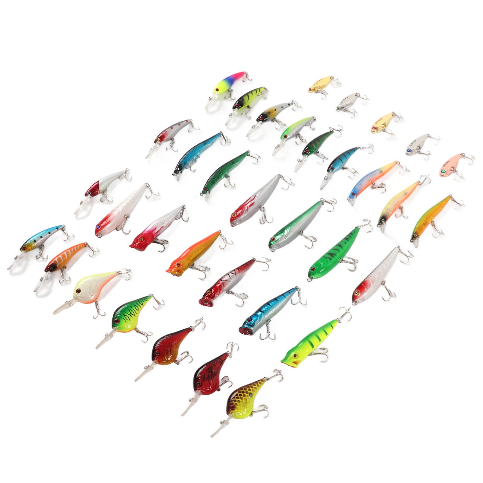 35Pcs Simulation Hard Bait Mixed Minnow Fishing Lure Kit Minnow Lure for Freshwater Saltwater Boat Fishing