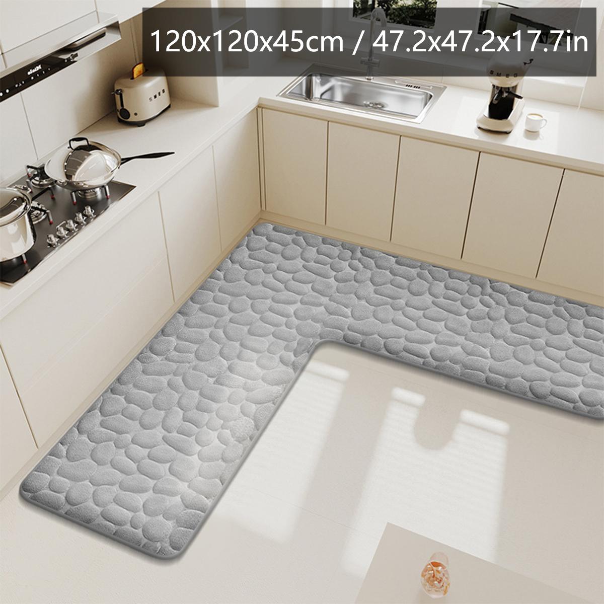 

Кухонные Г-образные фланелевые коврики для пола, впитывающие масло и воду, коврики для ног, толстый нескользящий грязеотталкивающий ковер, противоскользящий коврик