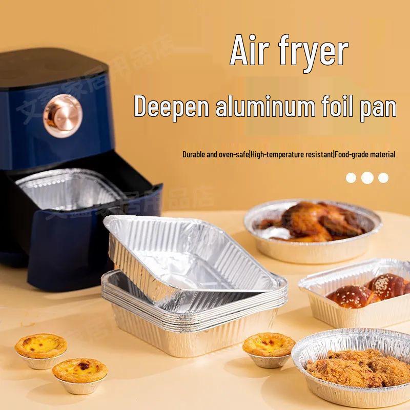 Square Aluminum Foil Baking Pan and Bowl Set for Air Fryers