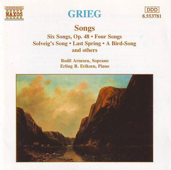 

CD EDVARD GRIEG , ERLING ERIKSEN; BODI - Songs 8553781 Naxos 1997 UK Classical Used