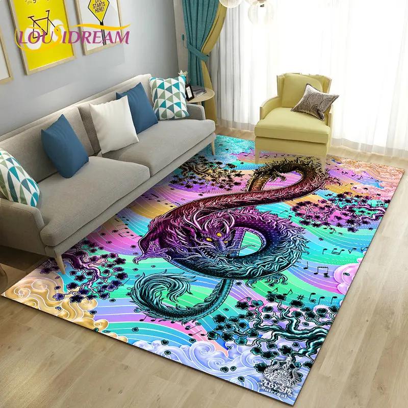 Alfombra grande con notas musicales hermosas en 3D, alfombra para sala de estar, dormitorio, sofá, decoración de cocina, alfombra antideslizante para juegos de niños