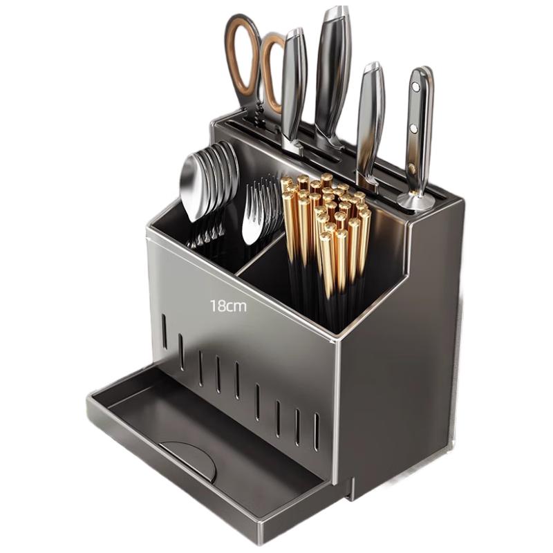 

Подставка для кухонной утвари из нержавеющей стали с подставкой для ножей